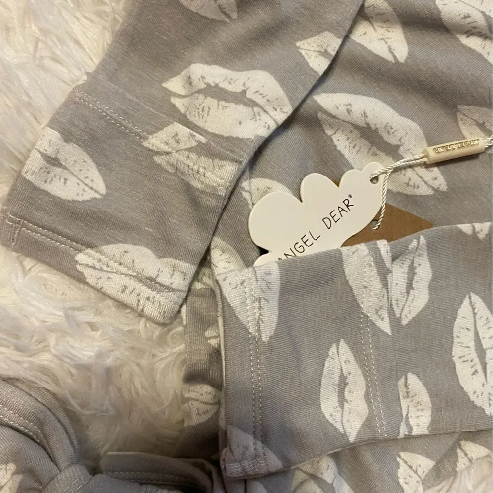 *NWT* Angel Dear Baby Love - Kisses Grey Knotted Gown 0-3M